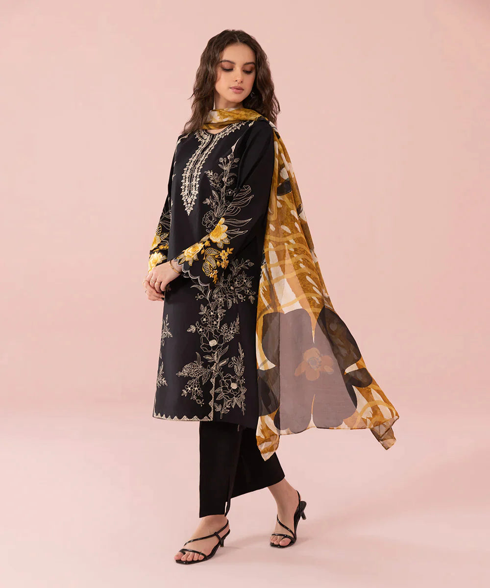 SAPPHIRE 3PC Lawn Embroidered Shirt With Printed Dupatta-388