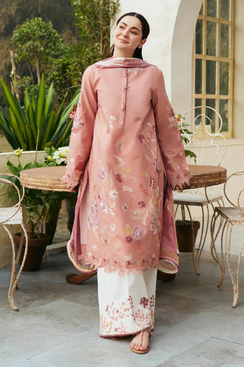 ZAHRA SHAHJAHAN 3PC Lawn Embroidered Shirt With Printed Dupatta-387