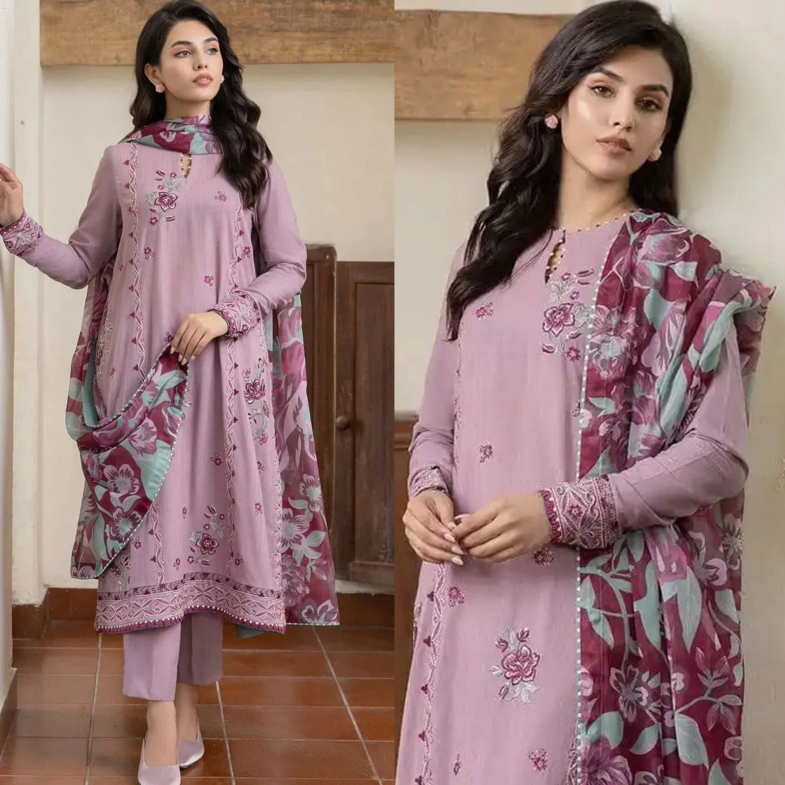 Jazmin Lawn 3PC Embroidered With Printed Dupatta-303