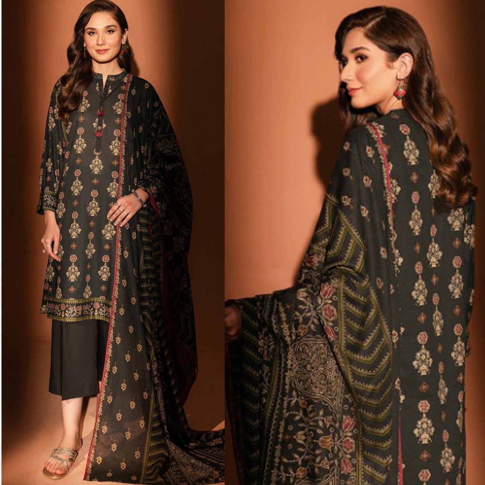 NISHAT 3PC Lawn Printed With Printed Voile Dupatta-756