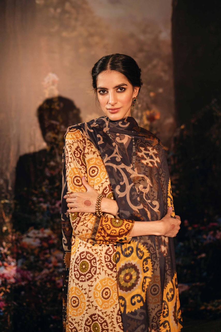 NISHAT 3PC Lawn Printed With Printed Voile Dupatta-754