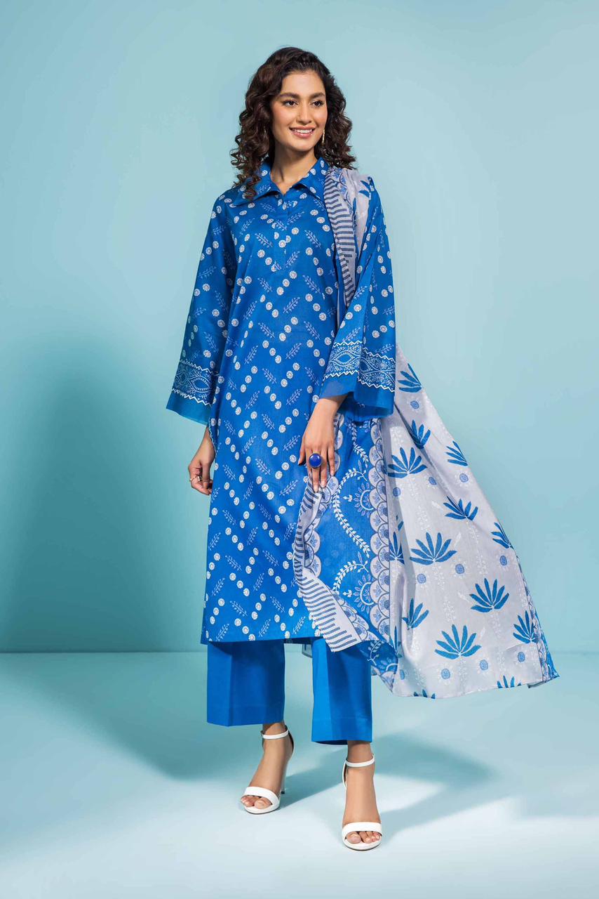 NISHAT 3PC Lawn Printed With Printed Voile Dupatta-755