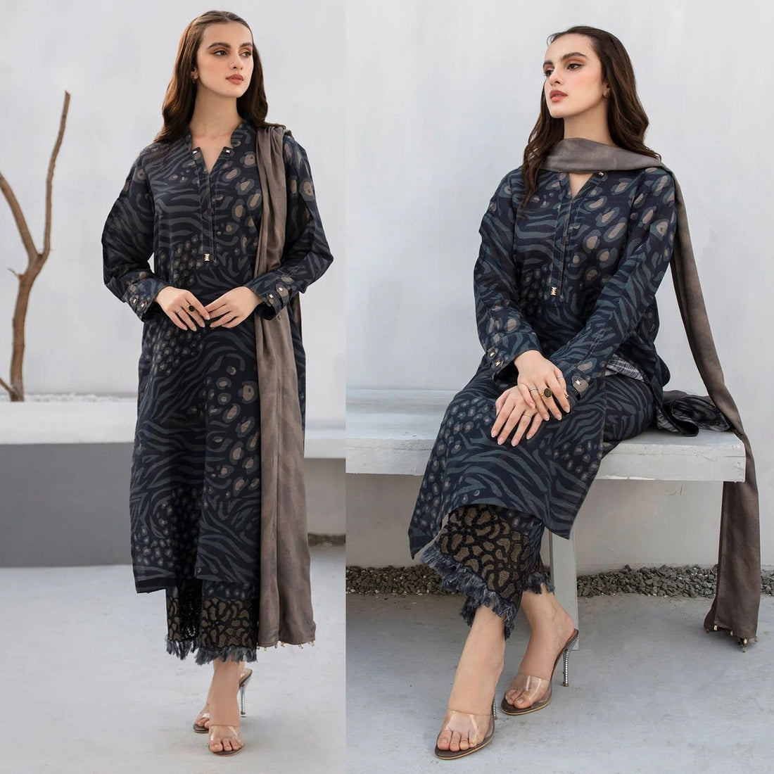 BAROQUE - 3PC Lawn Printed Shirt With Voile Printed Dupatta-769