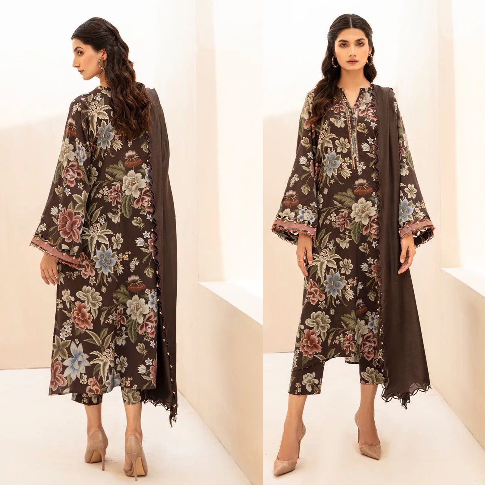 BAROQUE - 3PC Lawn Printed Shirt With Voile Printed Dupatta-767