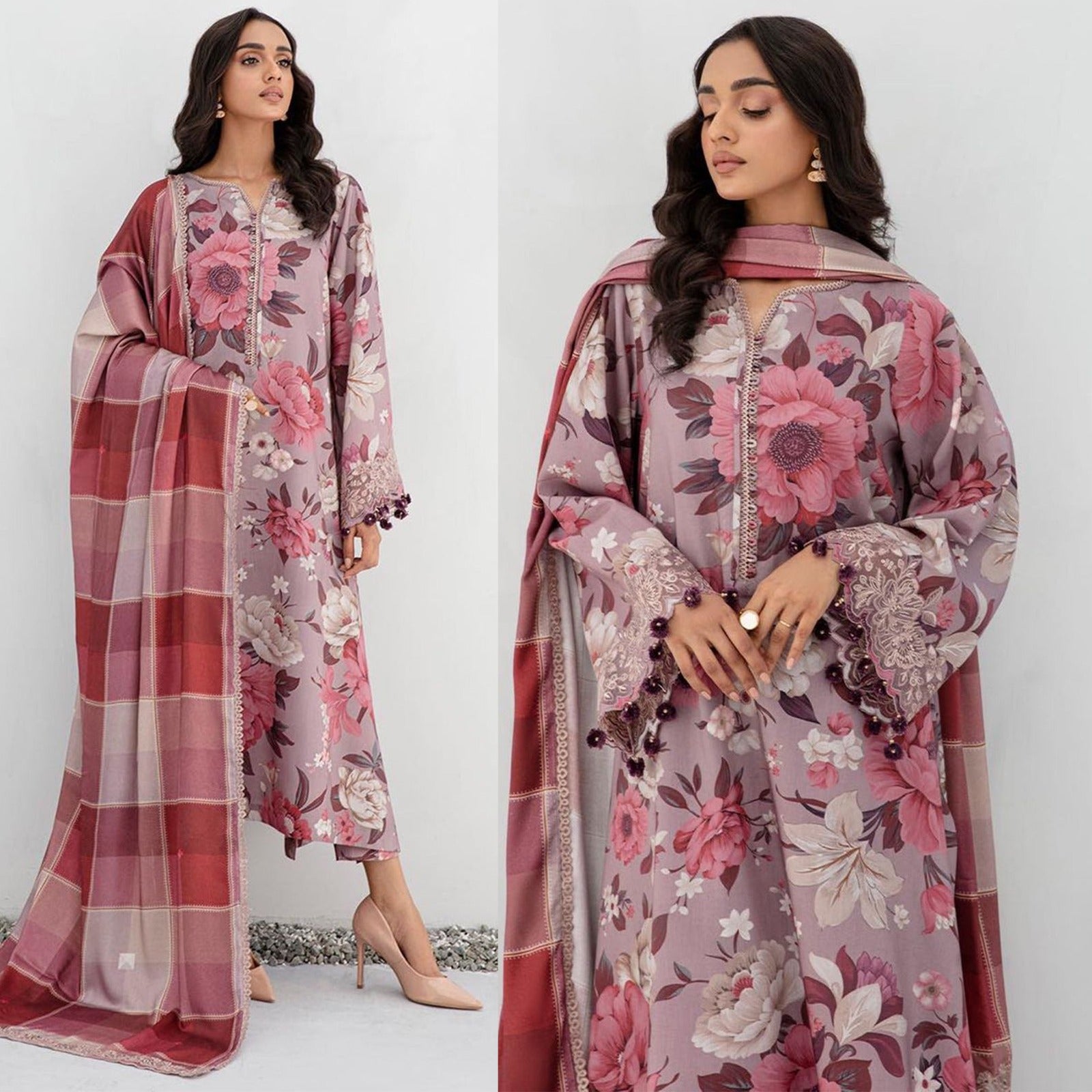 BAROQUE - 3PC Lawn Printed Shirt With Voile Printed Dupatta-764