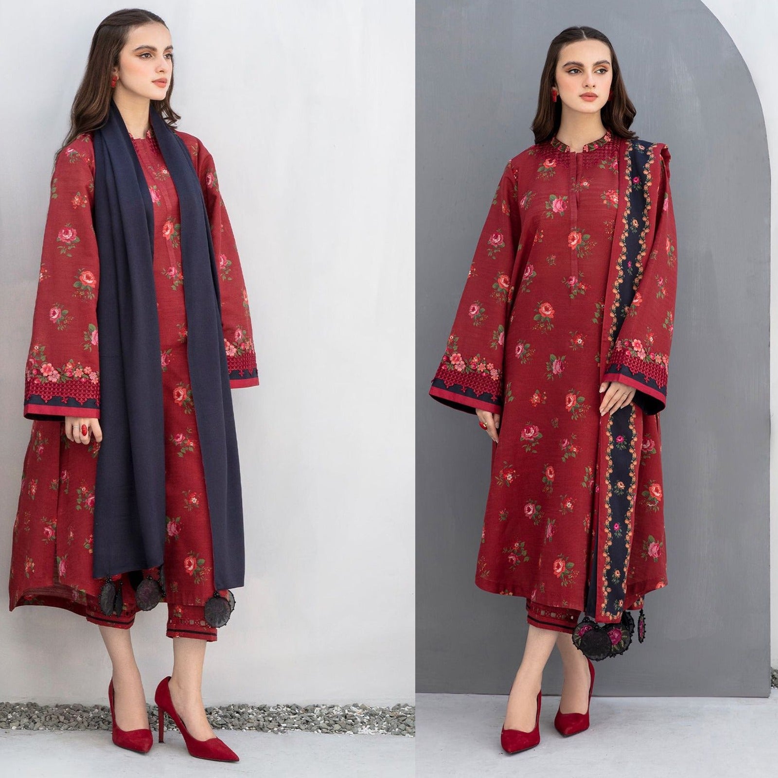 BAROQUE - 3PC Lawn Printed Shirt With Voile Printed Dupatta-765