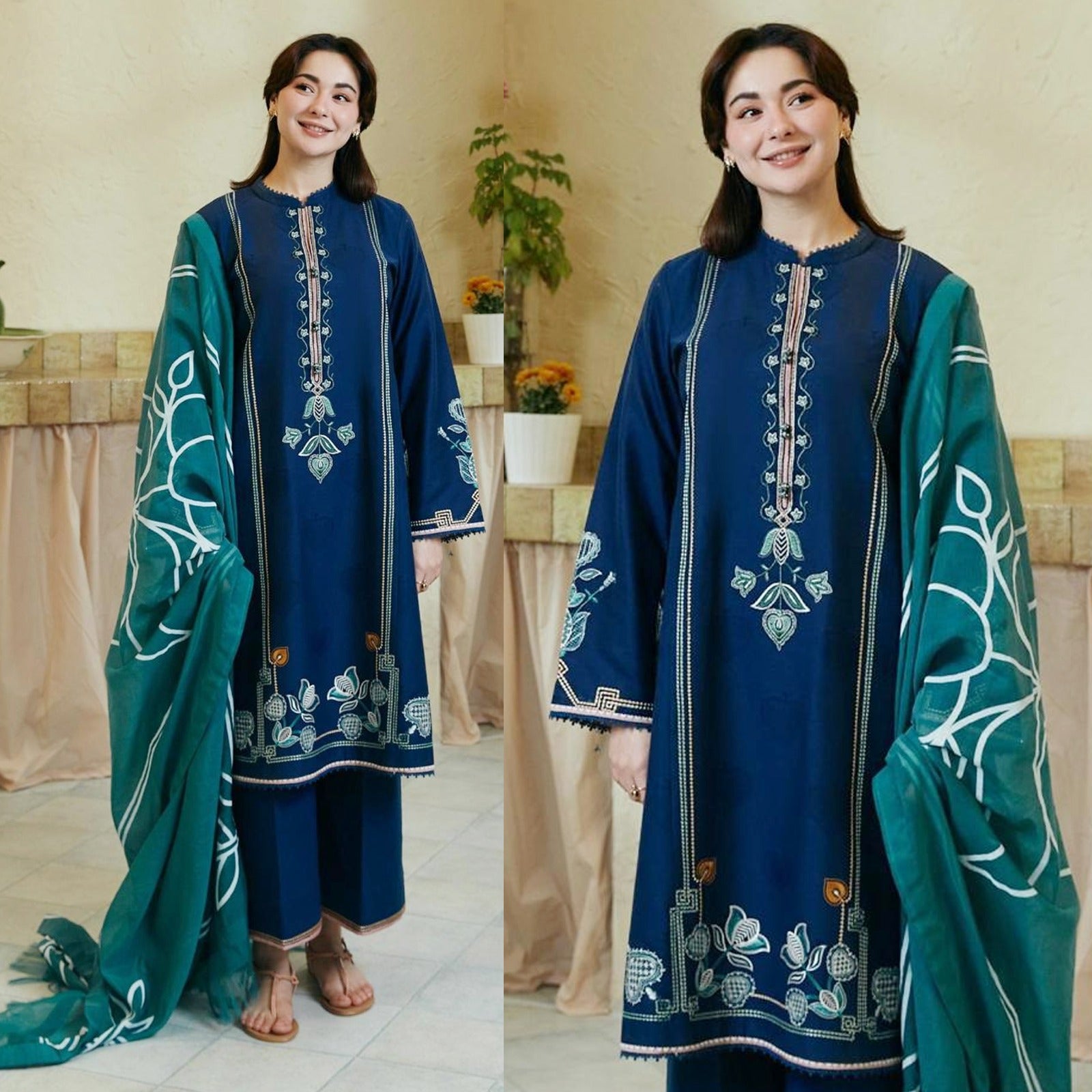 Zara Shahjahan Lawn 3PC Embroidered With Printed Dupatta-370