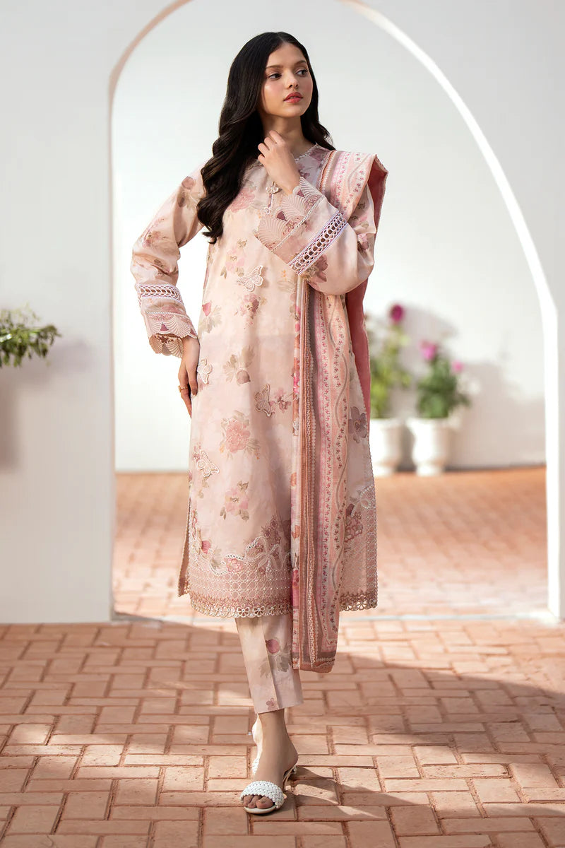 Lawn 3PC  Printed Shirt With Voile Printed Dupatta-790