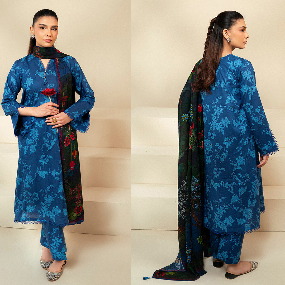 KHADDAR 3PC WITH KHADDAR PRINTED SHIRT & TROUSER-909