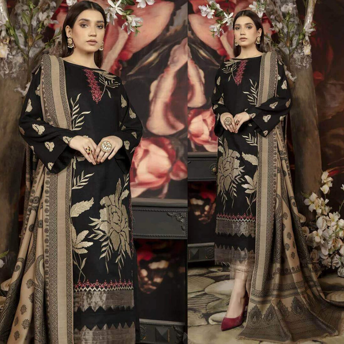 Lawn 3PC Embroidered With Digital Printed Dupatta-1014