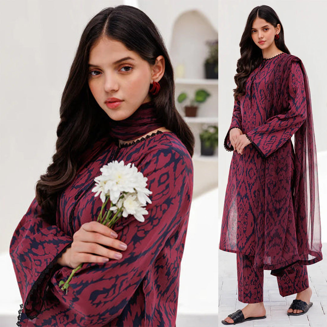 KARANDI 3PC PRINTED SHIRT WITH KARANDI PRINTED DUAPTTA AND TROUSER-822