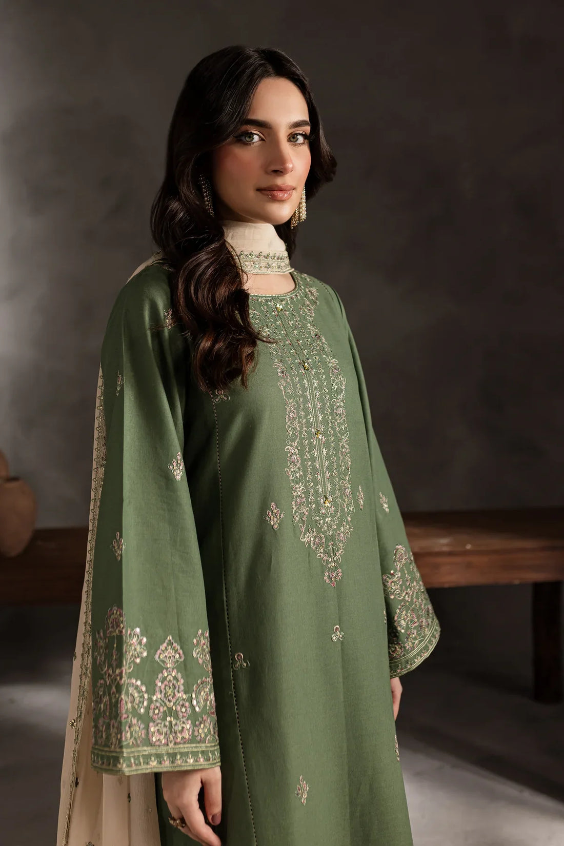 Lawn-3PC Embroidered with Lawn Embroidered Dupatta-1176