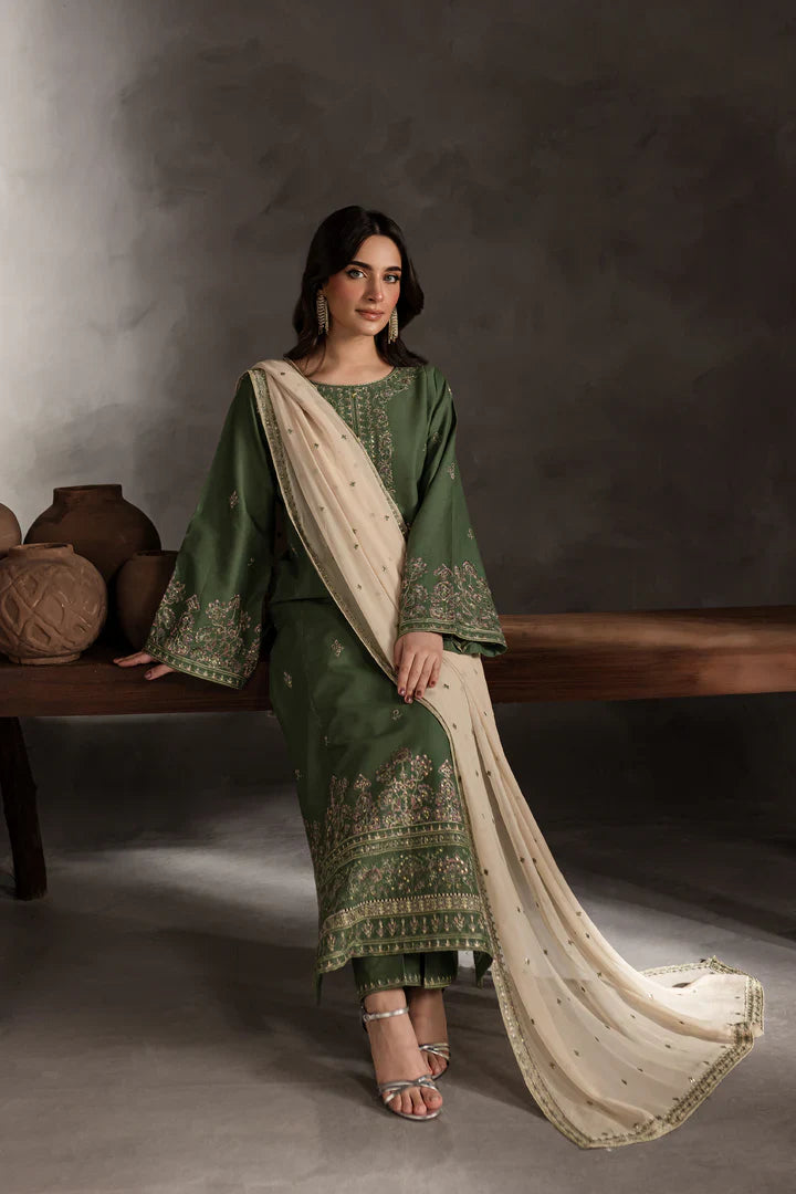 Lawn-3PC Embroidered with Lawn Embroidered Dupatta-1176