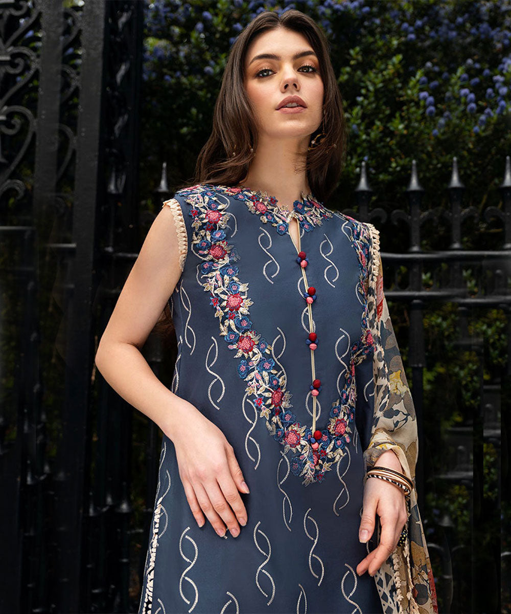 LAWN 3PC EMBROIDERED WITH PRINTED DUPATTA-1144