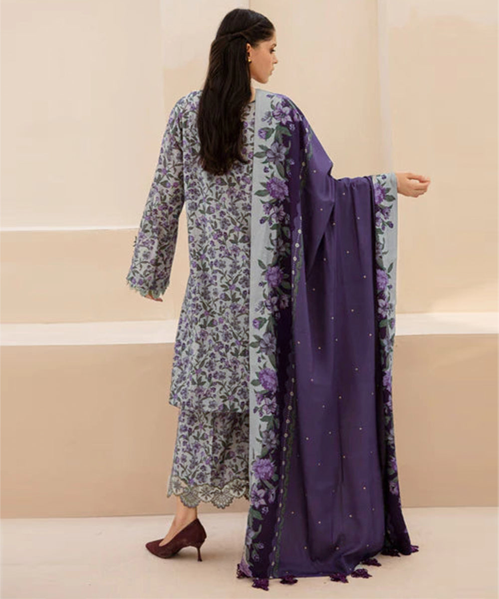 KARANDI 3PC PRINTED SHIRT WITH KARANDI PRINTED DUAPTTA AND TROUSER-807