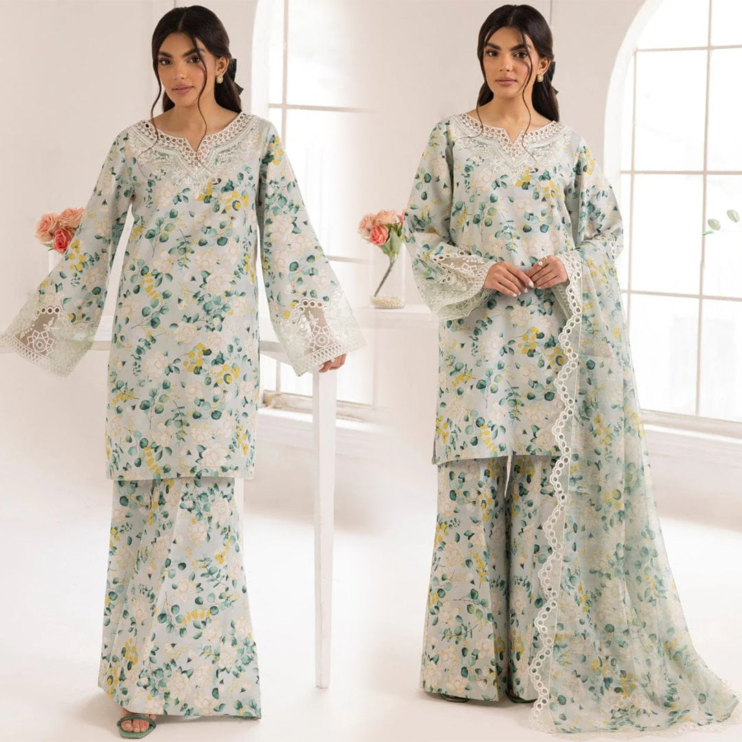 KHADDAR 3PC WITH KHADDAR PRINTED SHIRT & TROUSER-915