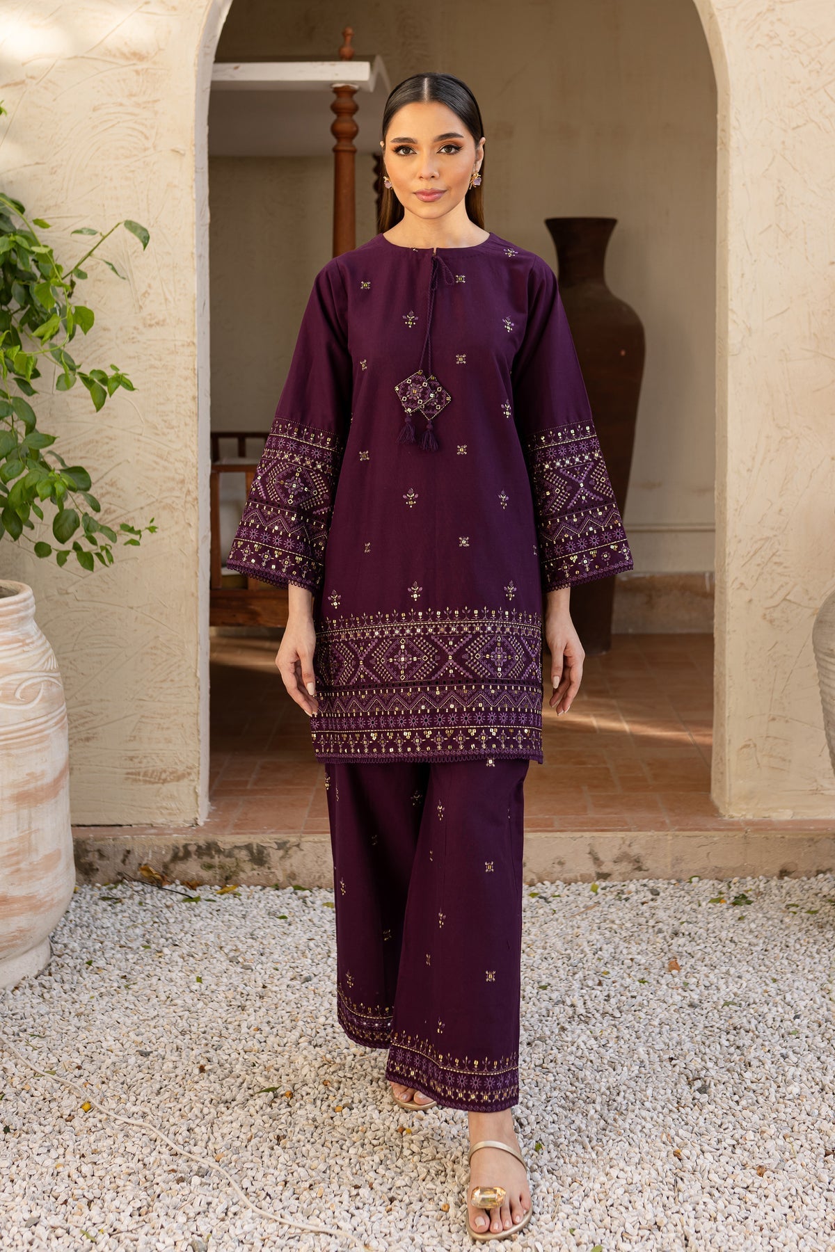 2PC Lawn Embroidered- 1080