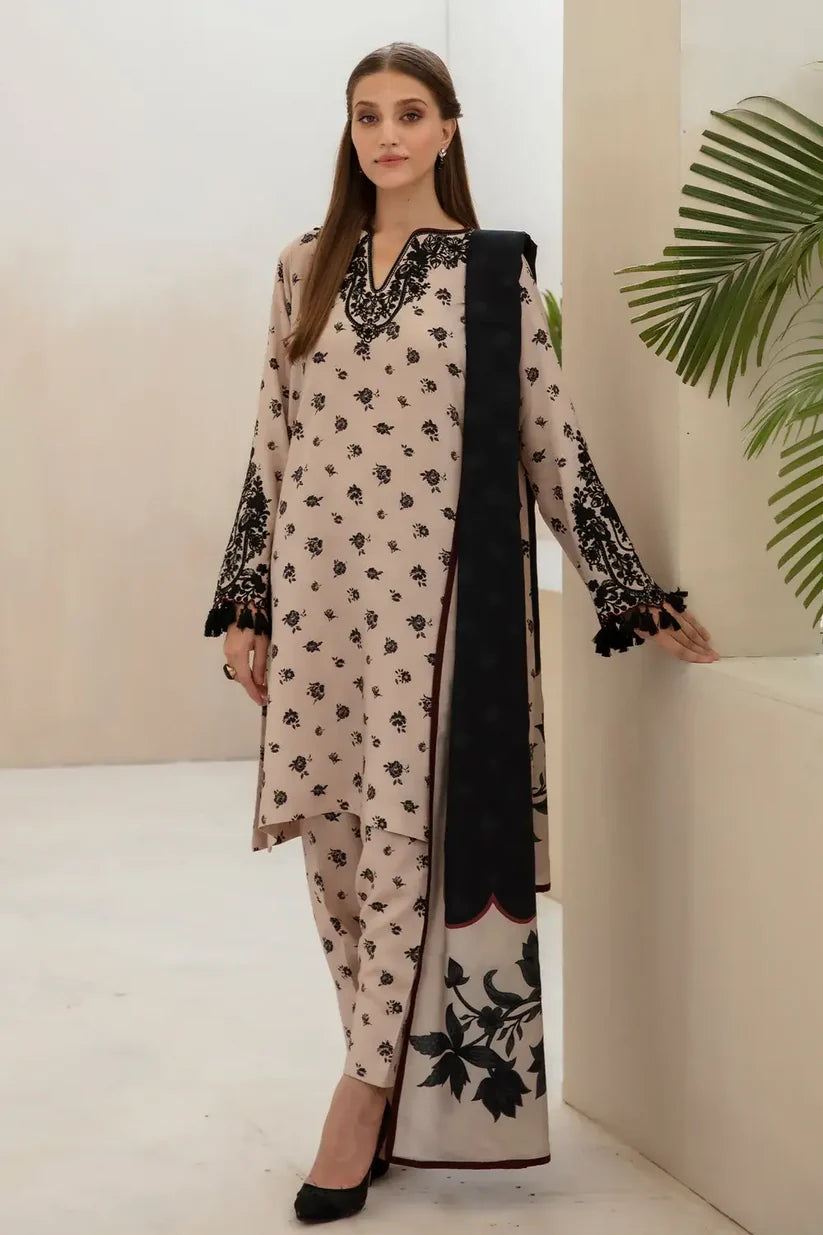 KARANDI 3PC  PRINTED SHIRT WITH KARANDI PRINTED DUAPTTA AND TROUSER-808