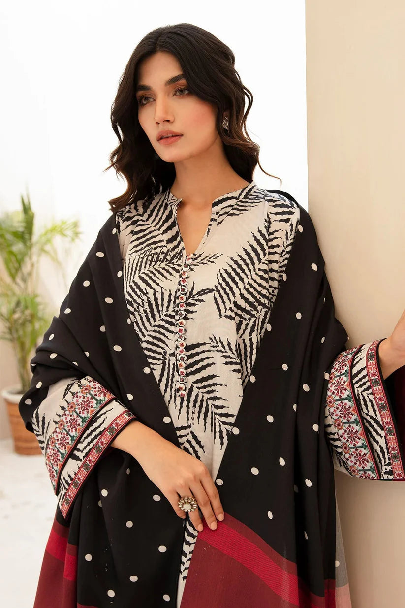 KARANDI 3PC  PRINTED SHIRT WITH KARANDI PRINTED DUAPTTA AND TROUSER-806