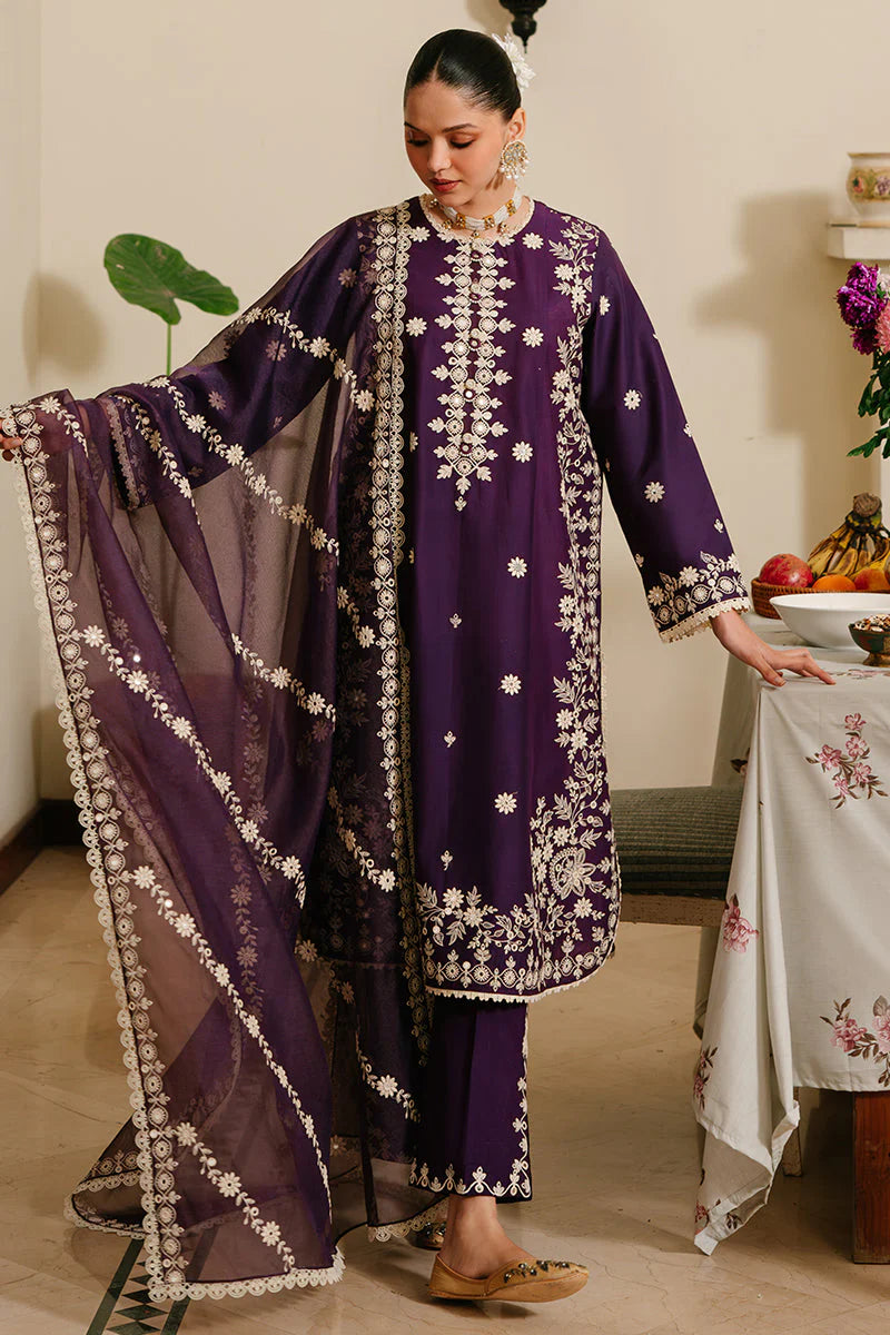 Lawn 3PC  Embroidered With Organza Embroidered Dupatta-468