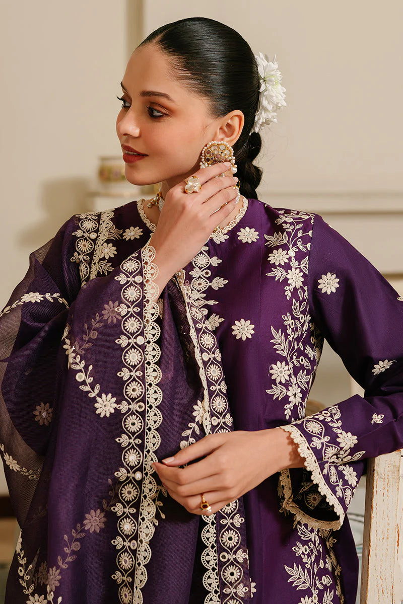 Lawn 3PC  Embroidered With Organza Embroidered Dupatta-468
