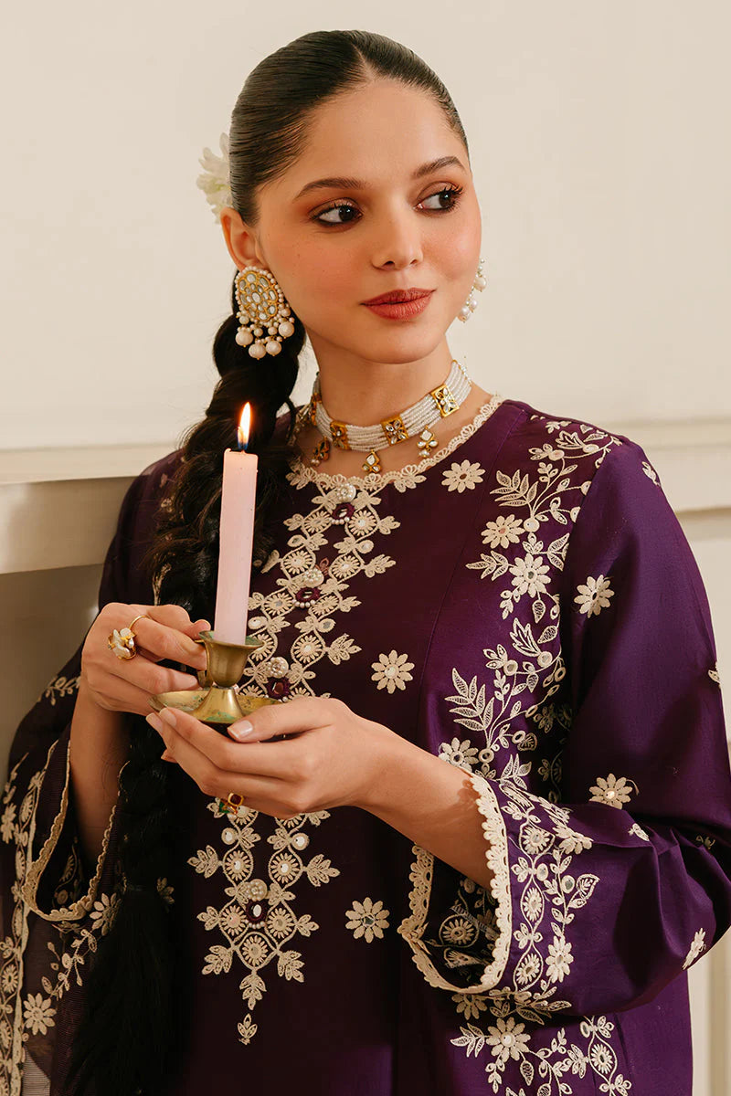 Lawn 3PC  Embroidered With Organza Embroidered Dupatta-468