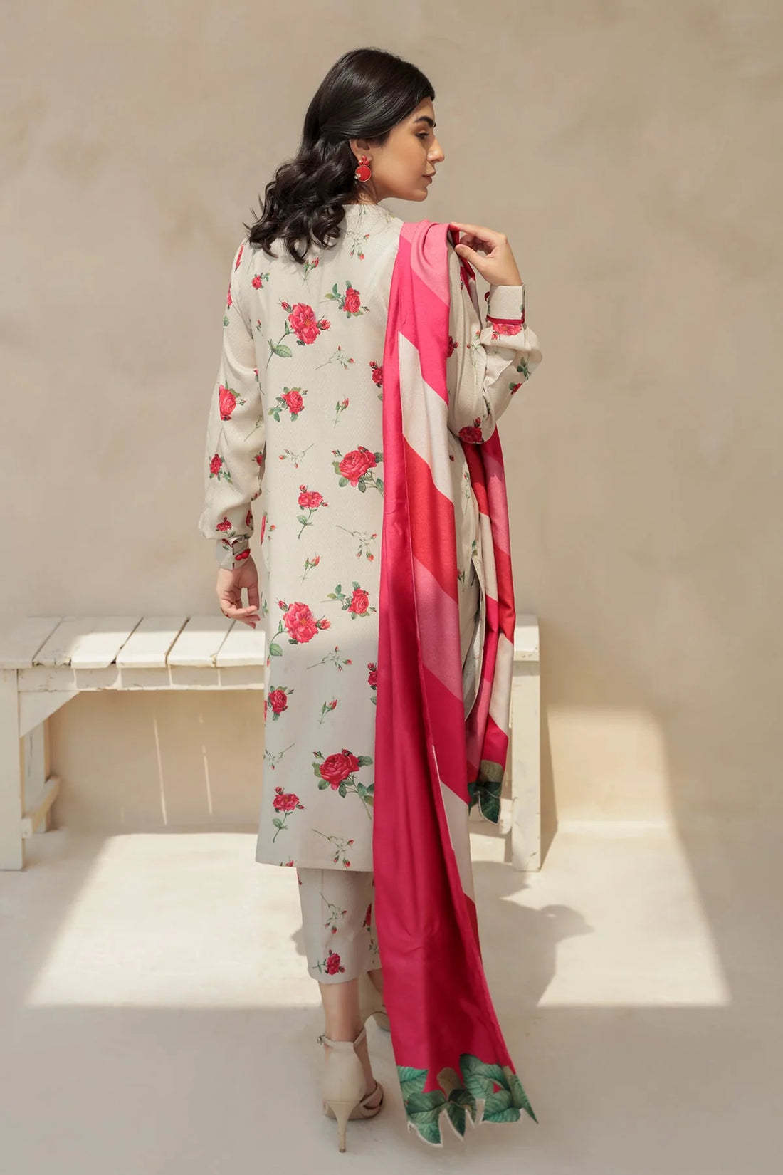 KARANDI 3PC  PRINTED SHIRT WITH KARANDI PRINTED DUAPTTA AND TROUSER-805