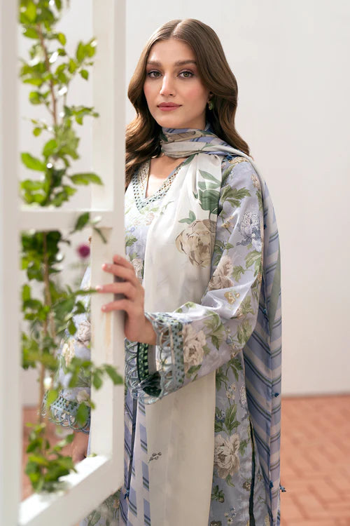 Lawn 3PC  Printed Shirt With Voile Printed Dupatta-787