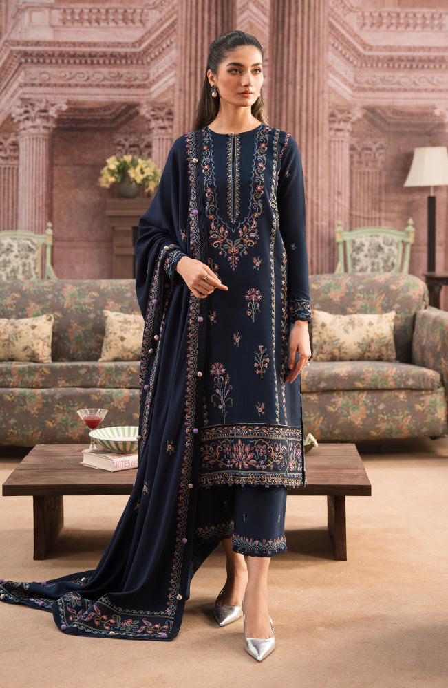 Lawn-3PC Embroidered With Organza Embroidered Dupatta- 1060