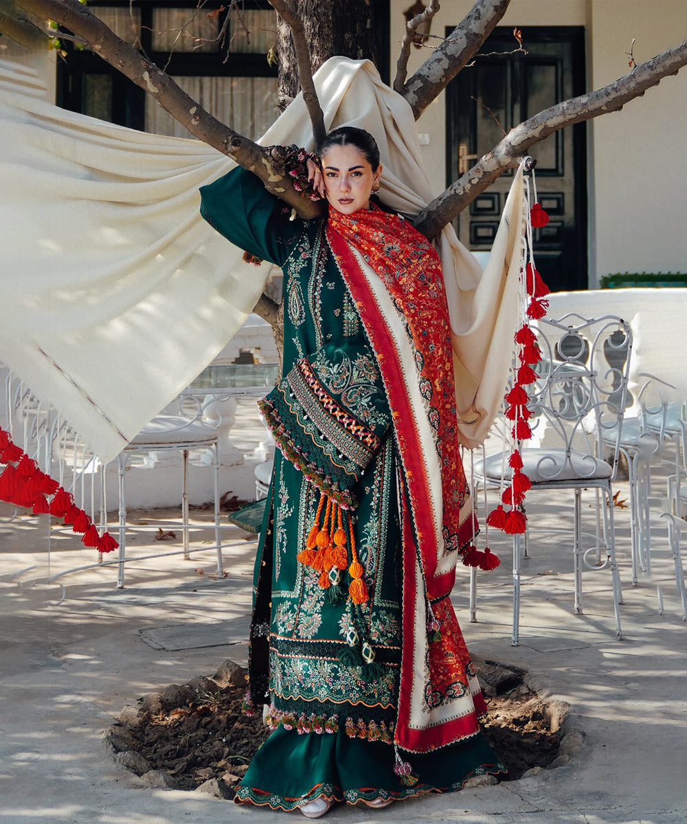 Lawn-3PC Embroidered Shirt with Digital Printed Jacquard Dupatta- 1003