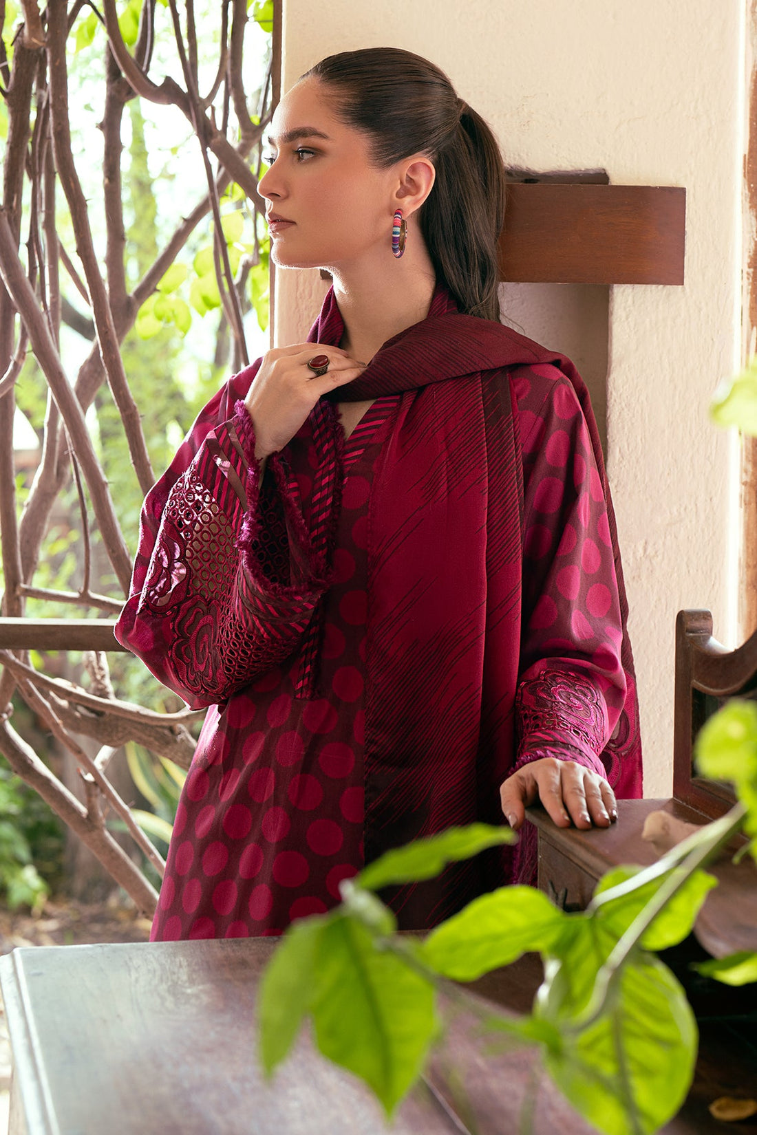 3PC Lawn Printed Shirt With Voile Printed Dupatta-1504