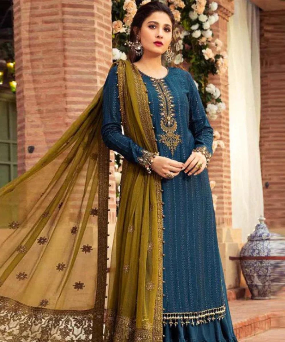 Lawn 3PC Embroidered with Chiffon Embroidered Dupatta-1121