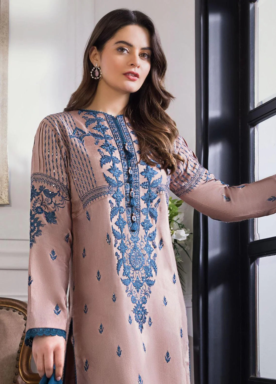 Dhanak 3PC Embroidered With Chiffon Dupatta-142