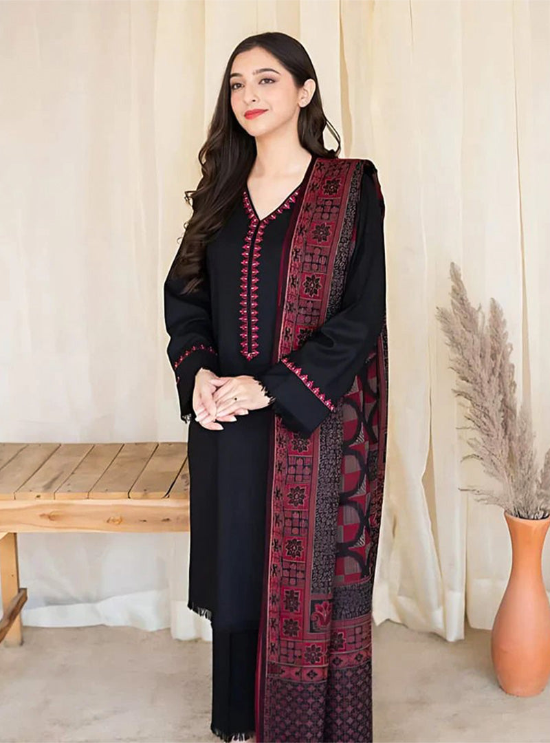 Lawn-3PC Embroidered with Digital Printed Dupatta -1023