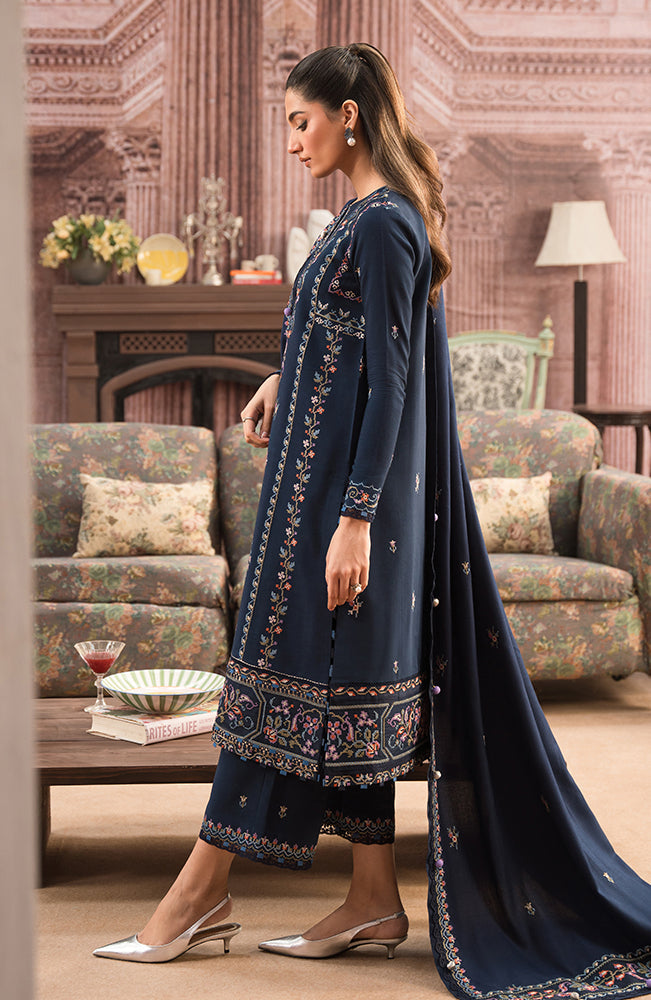 Lawn-3PC Embroidered With Organza Embroidered Dupatta- 1060