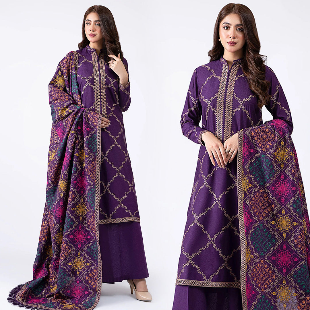 3PC LAWN EMBROIDERED WITH LAWN EMBROIDERED DUPATTA-1027