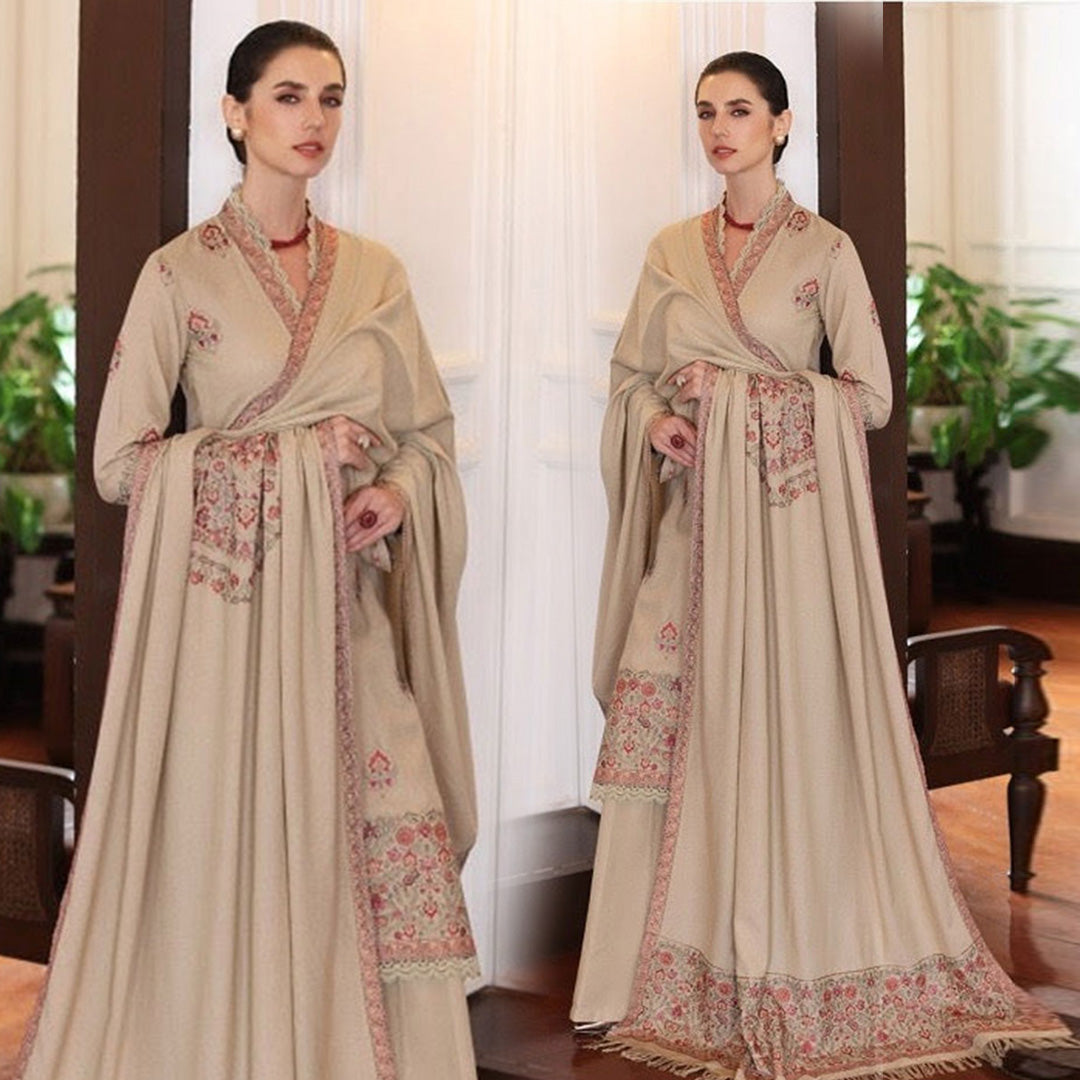 Dhanak 3PC Embroidered With Dhanak Shawl Embroidered-108