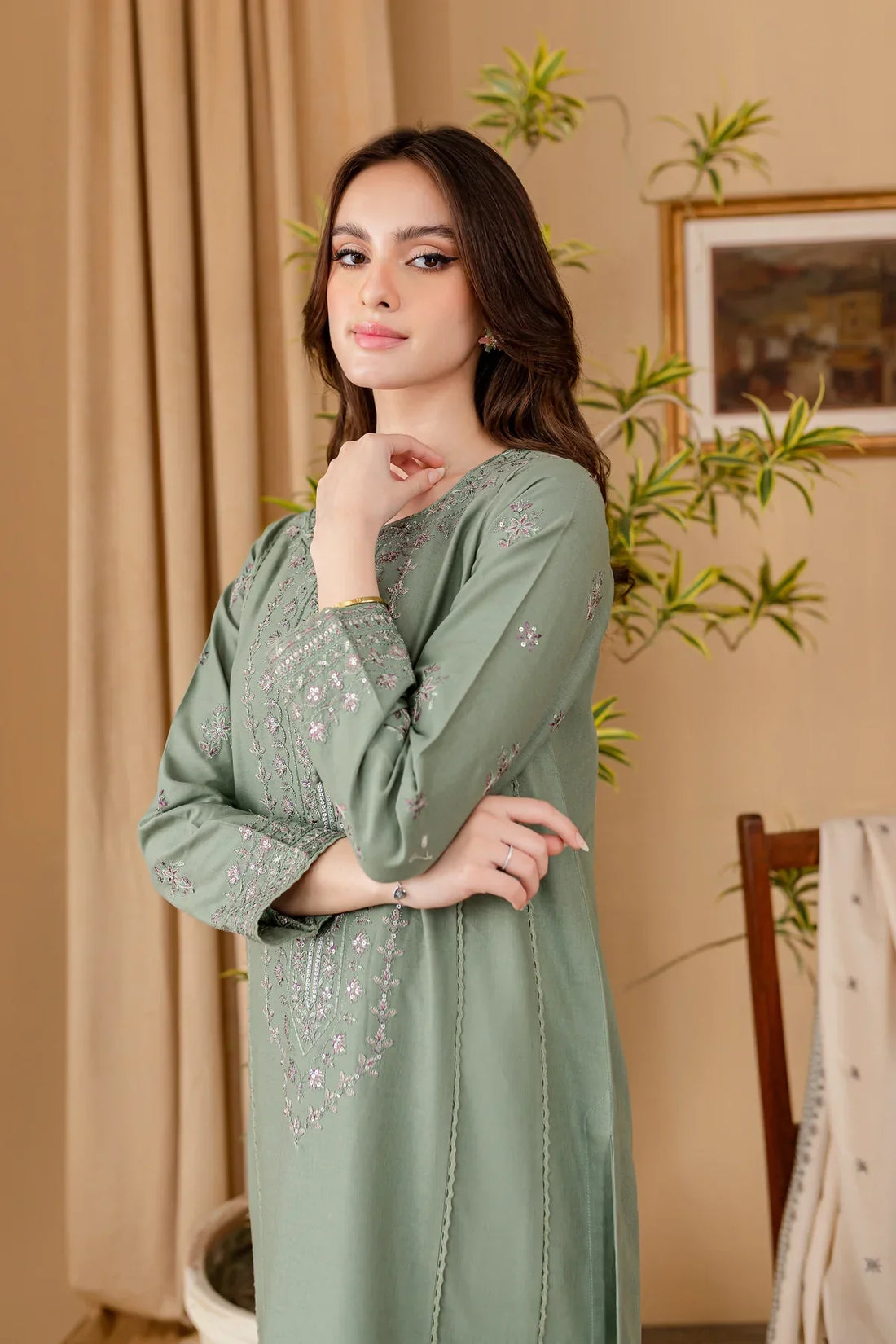 3PC Lawn Embroidered With Lawn Embroidered Dupatta-1059