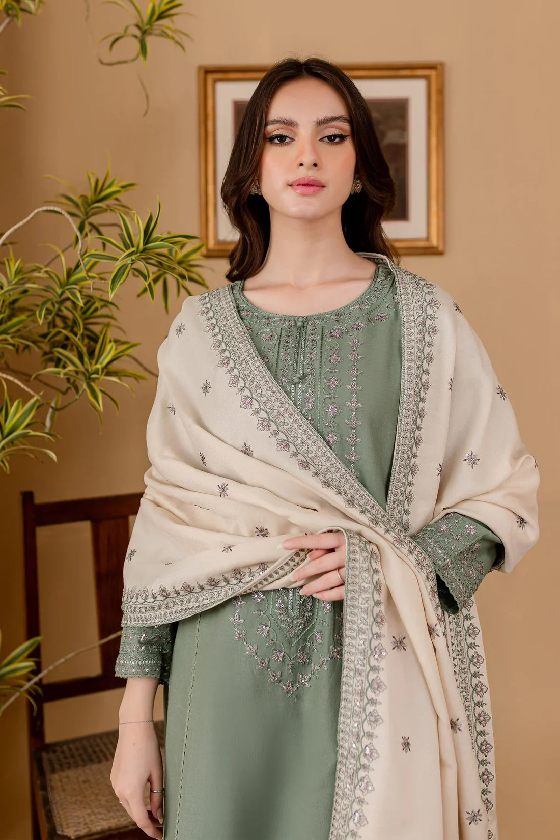 3PC Lawn Embroidered With Lawn Embroidered Dupatta-1059