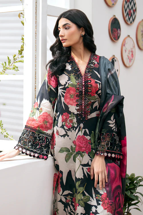 Lawn 3PC  Printed Shirt With Voile Printed Dupatta-786