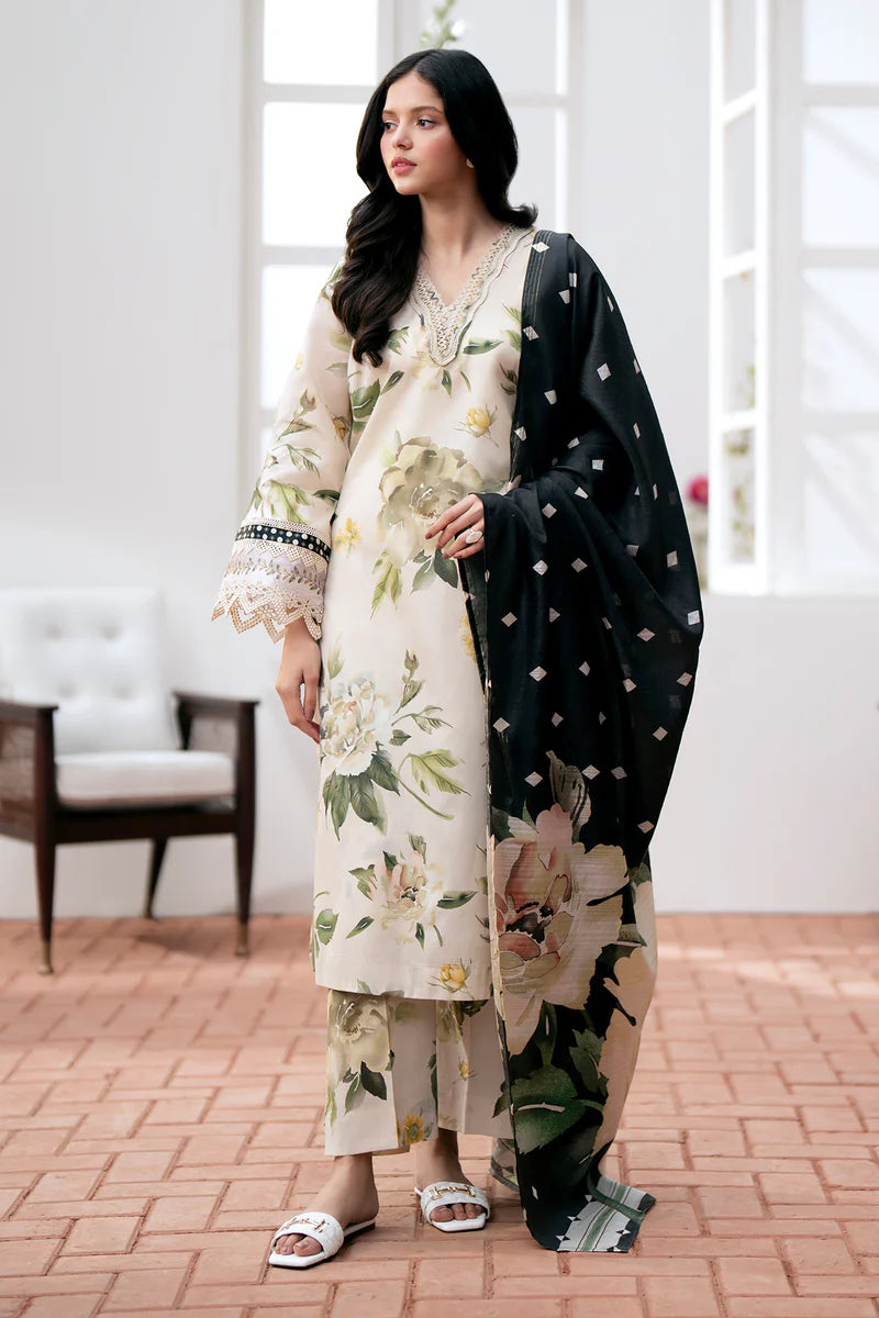 Lawn 3PC  Printed Shirt With Voile Printed Dupatta-785