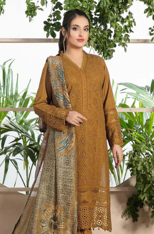 LAWN-3PC EMBROIDERED SHIRT WITH PRINTED DUPATTA-1066