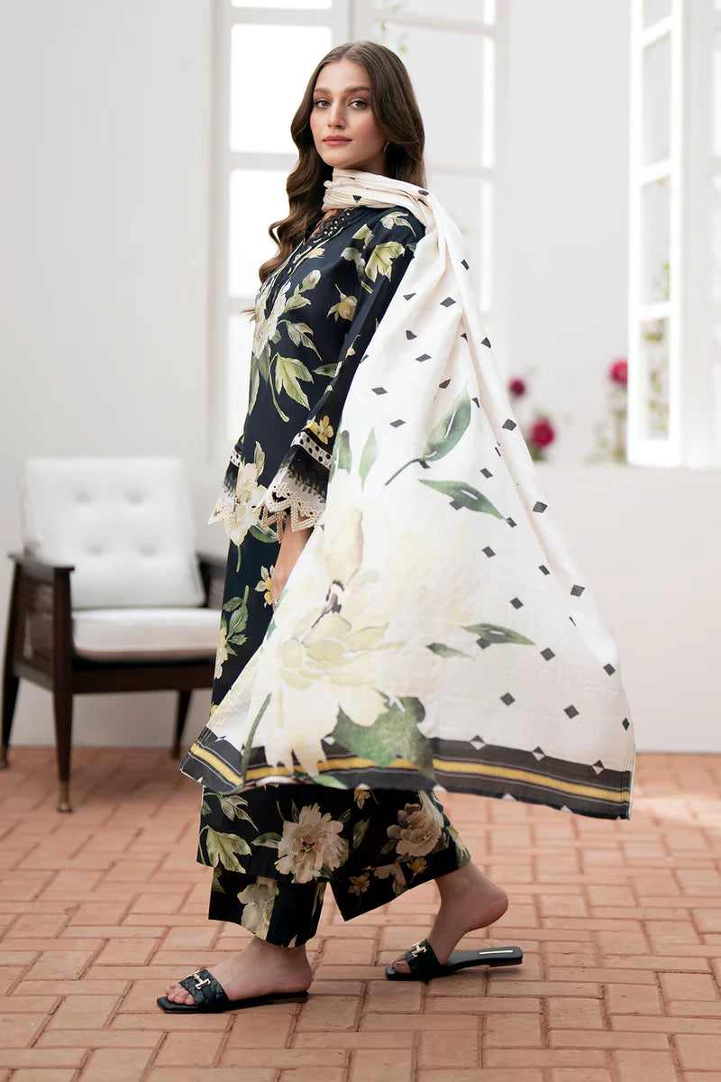 Lawn 3PC  Printed Shirt With Voile Printed Dupatta-782