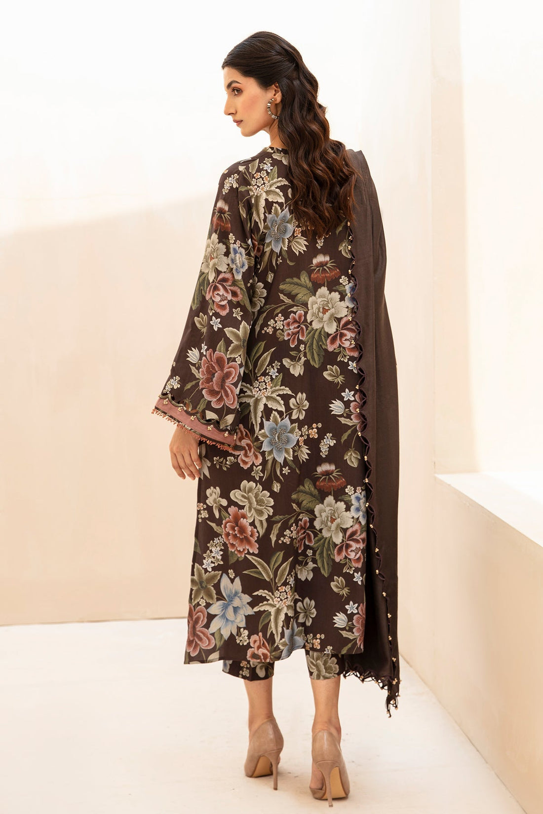 3PC Lawn Printed Shirt With Voile Printed Dupatta-1510