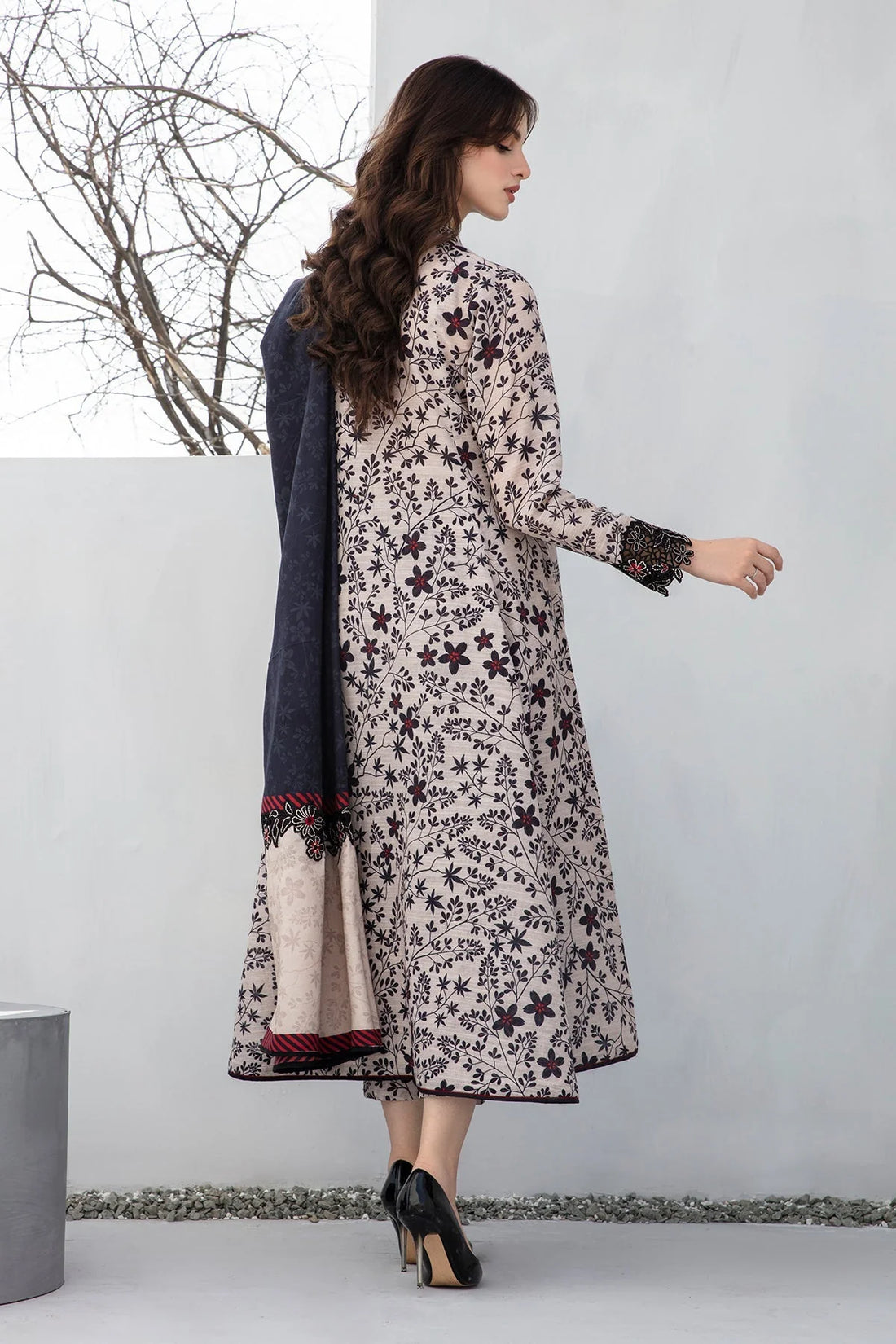 3PC Lawn Printed Shirt With Voile Printed Dupatta-1513