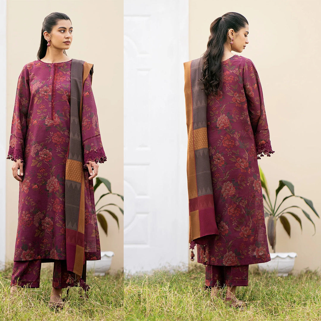 KARANDI 3PC  PRINTED SHIRT WITH KARANDI PRINTED DUAPTTA AND TROUSER-811