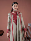 Lawn 3PC Embroidered Shirt with Organza Embroidered Dupatta-1211