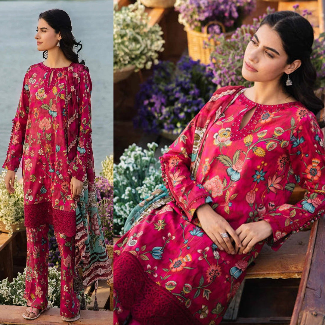 KHADDAR 3PC WITH KHADDAR PRINTED SHIRT & TROUSER-907