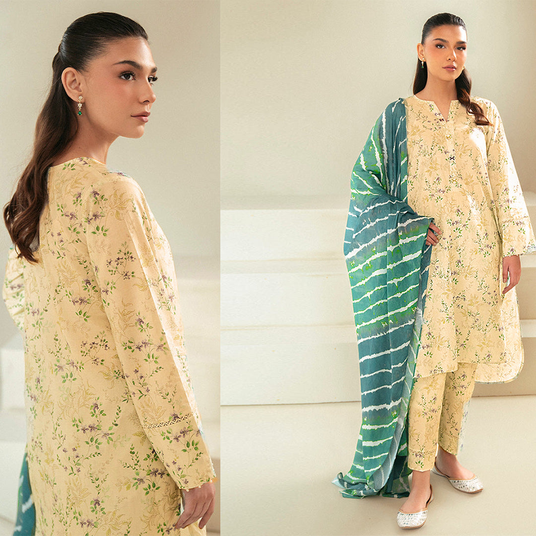 KHADDAR 3PC WITH KHADDAR PRINTED SHIRT & TROUSER-901