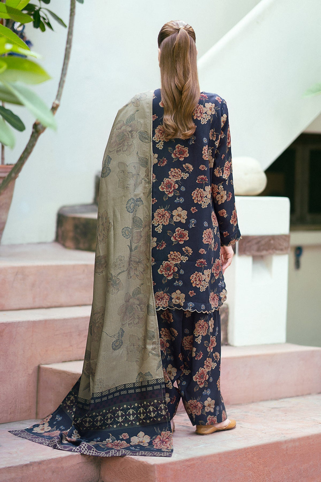 3PC Lawn Printed Shirt With Voile Printed Dupatta-1514